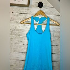 Lululemon sky blue workout tank size 4 with green accents